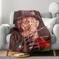 Horror Movie Blanket - Krueger Fleece Blanket - Luxury Twin / Double Velveteen Fleece Blanket