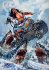 Rick Melton Original Artwork - Ice Sharks - High Quality Certified Authentic Original Artwork