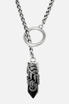Restyle - Crystal Fern O-Ring - Silver Pendant Necklace