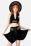 Restyle - Dark Botany - Womens Mini Skirt