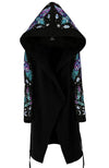 Restyle - Enchanted Forest - Langer heidnischer Hoodie mit übergroßer Motten- und Halbmondkapuze
