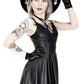 Restyle - Crescent Moon - Laser Cut Mini Faux Leather Dress - Wild Star Hearts 